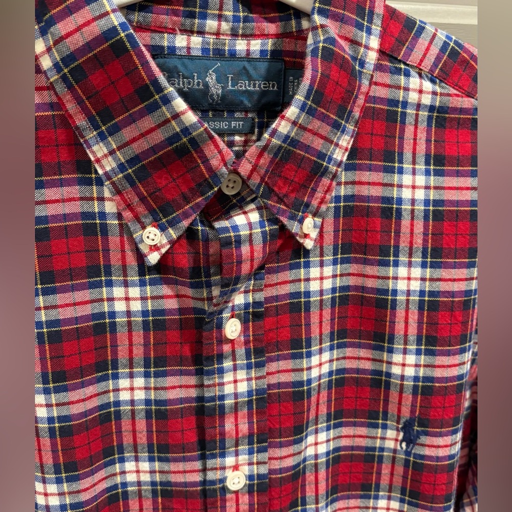 Polo Ralph Lauren Blue Label Classic Fit Shirt, Size Large, 100% Oxford Cotton